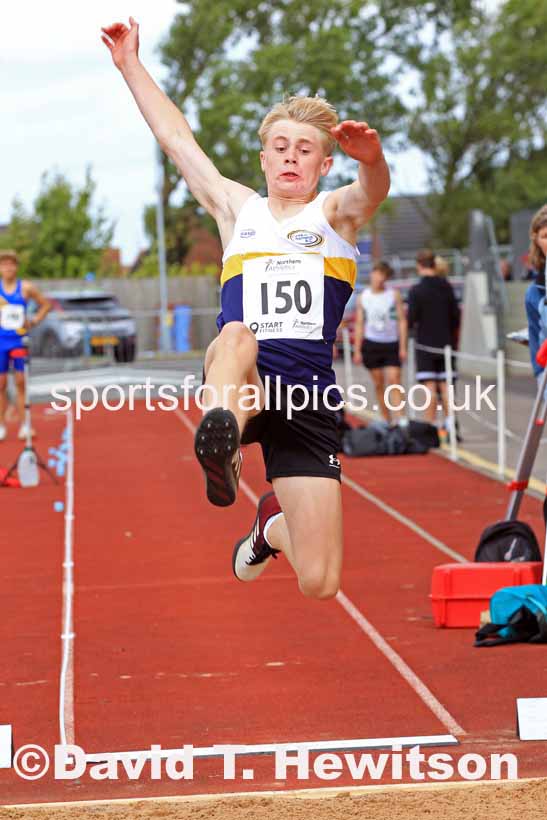 Boys Under-15s long jump, 2023 Northern Under-13s, Under-15s and Under-17s, Middlesbrough.  Photo: David T. Hewitson/Sports for All Pics